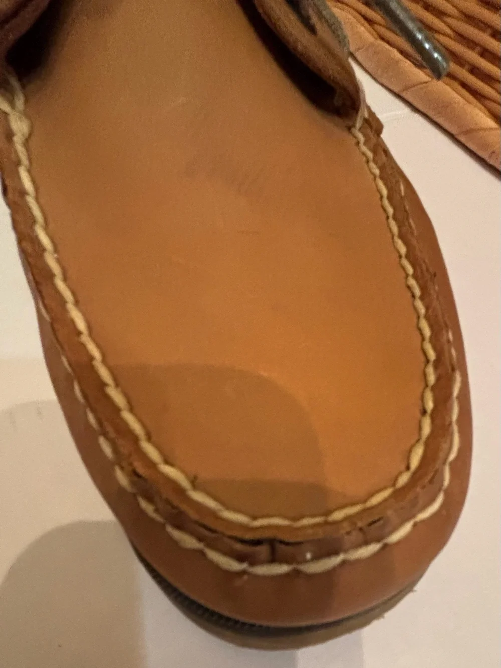 Sperry Men’s Tan Leather Moc Toe Boat Shoes